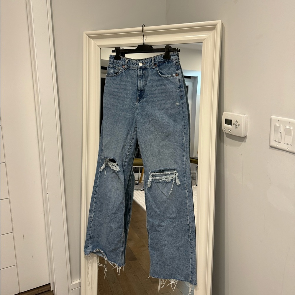 Zara Blue Ripped Jeans